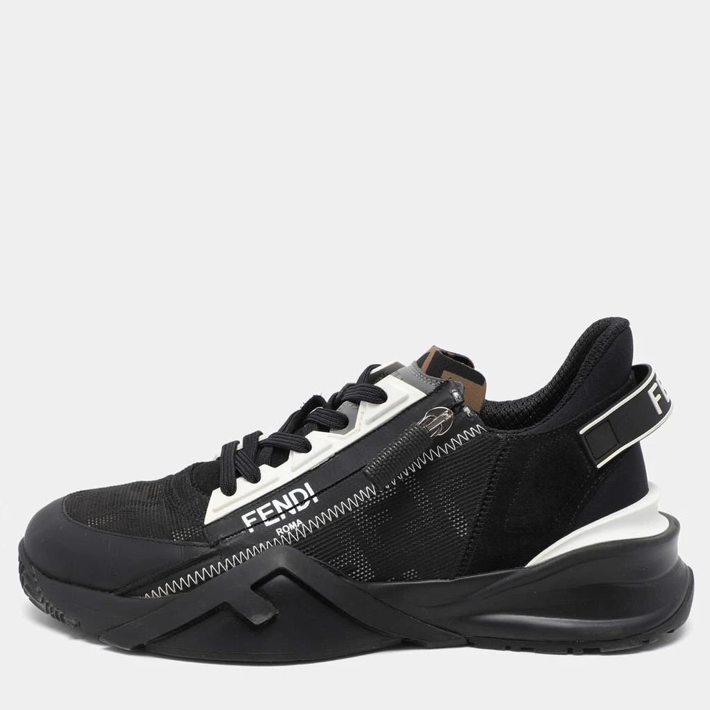 Fendi Fendi Black Mesh and Leather Flow Low Top Sneakers Size 39 1