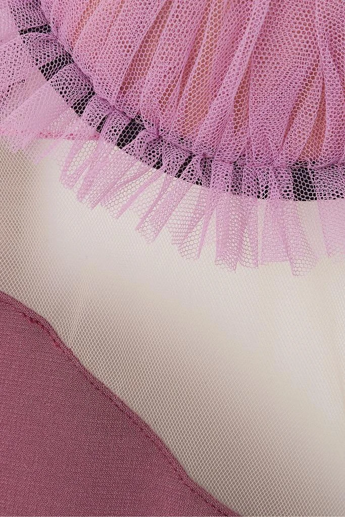 Nensi Dojaka Gathered tulle-trimmed stretch-crepe mini dress 4