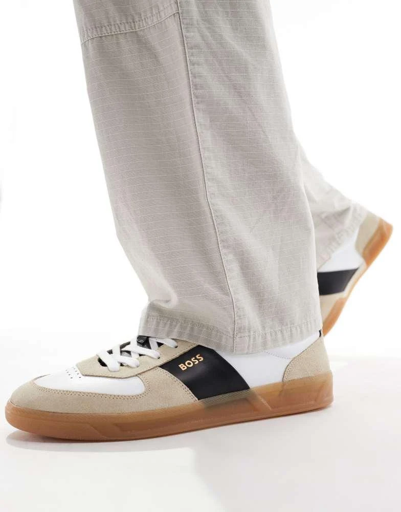 BOSS by Hugo Boss BOSS brandon trainers in white and beige 5
