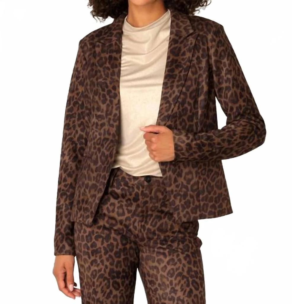 yest Clarissa Blazer In Multi Leopard