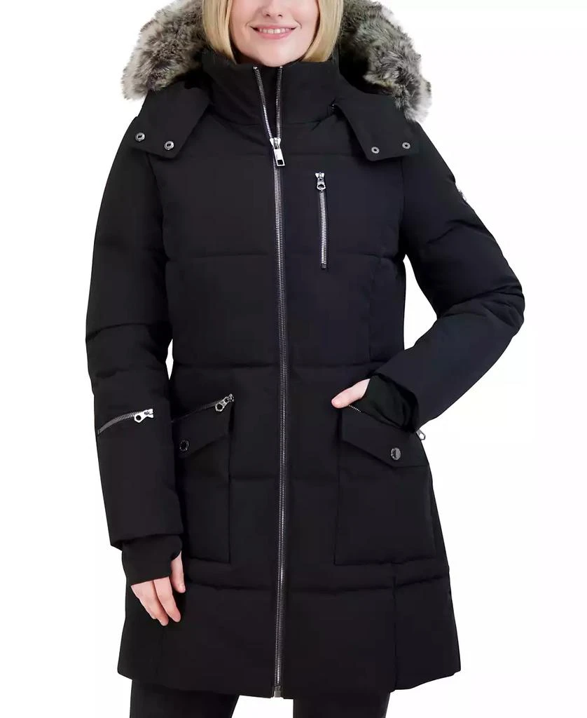 Nautica Women's Faux-Fur-Trim Hooded Puffer Coat 1