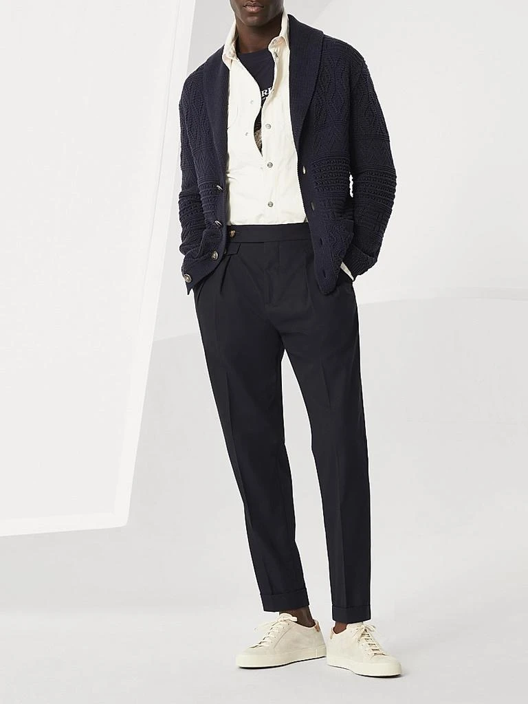 Brunello Cucinelli Crêpe Batavia Tailor Fit Trousers with Reversed Double Pleats 5