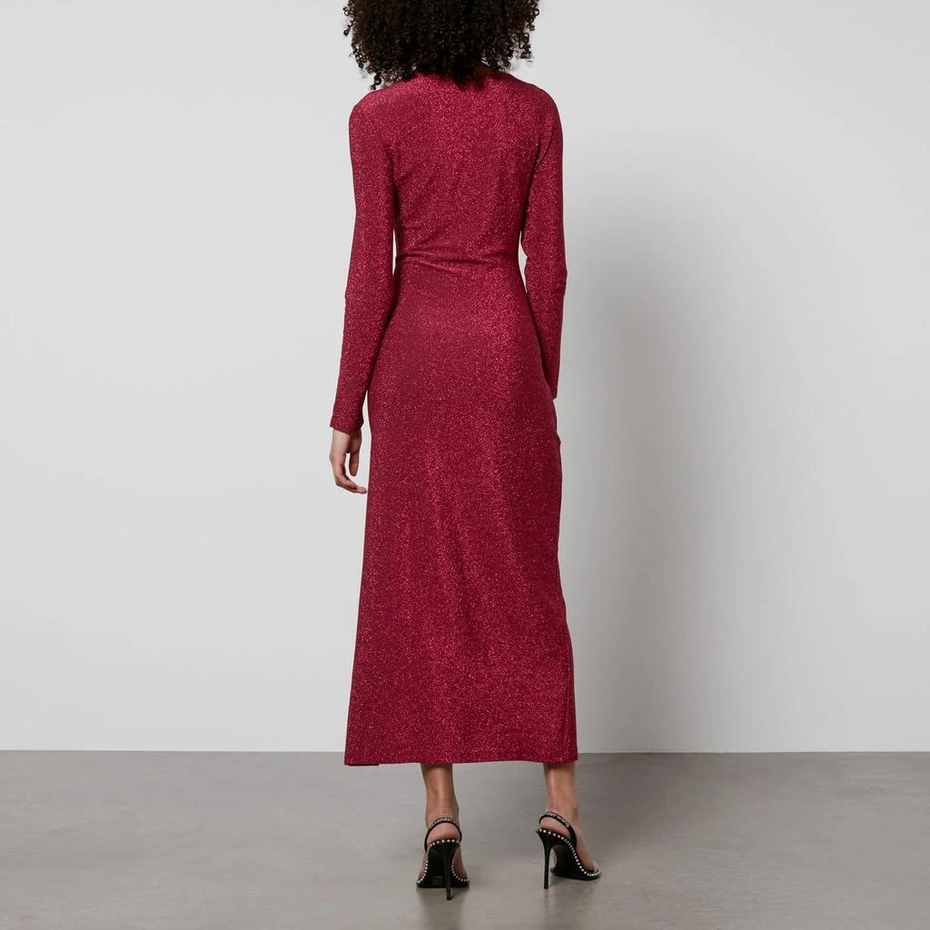 knee length dresses for ladies Navy Lurex Smocked Waist Midi Dress  Sail to Sable