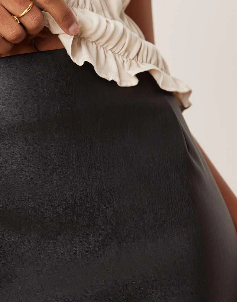 New Look New Look PU pencil midi skirt in black 5