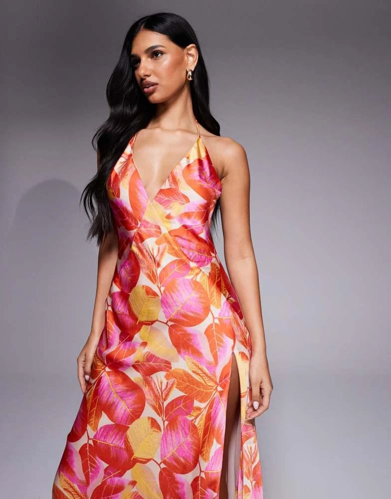 maxi dress with neck tie Summer Strolls Halter Neck Tie Midi Dress