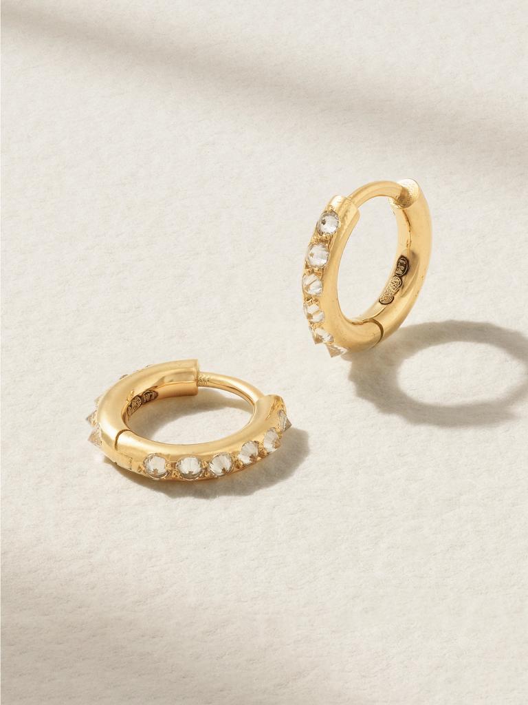 Ileana Makri Inverted 18k 黄金钻石耳环