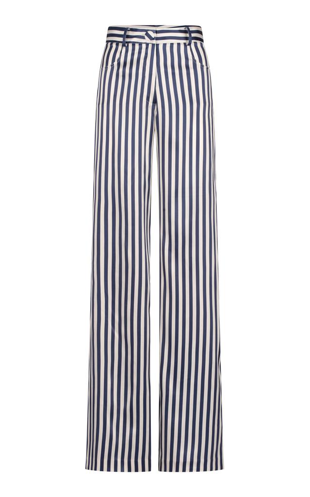 Silvia Tcherassi Silvia Tcherassi - Emine Striped Silk-Blend Straight-Leg Pant - Stripe - XS - Moda Operandi