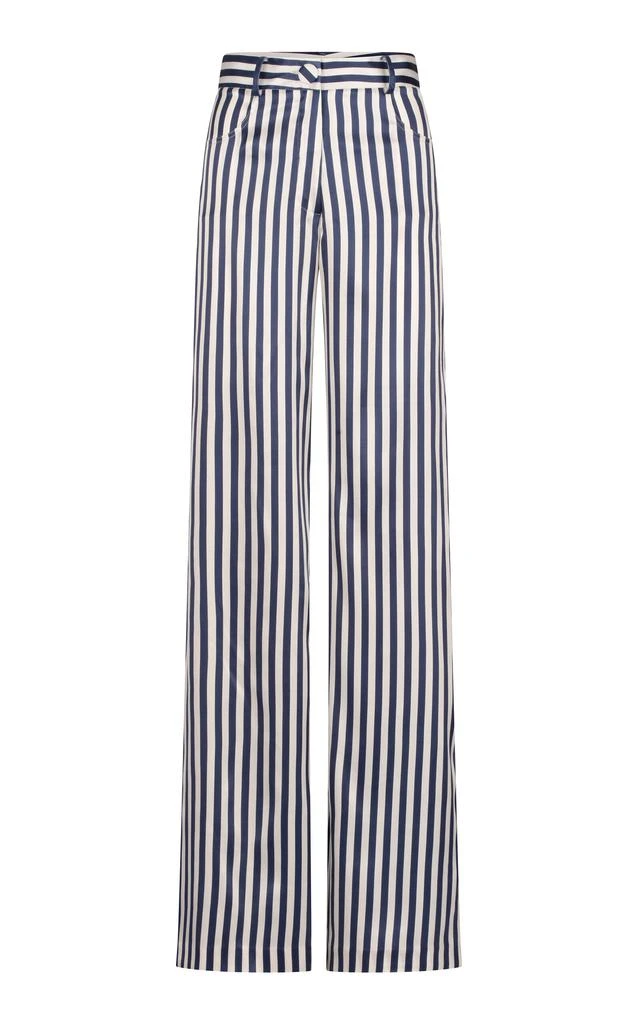 Silvia Tcherassi Silvia Tcherassi - Emine Striped Silk-Blend Straight-Leg Pant - Stripe - XS - Moda Operandi 1