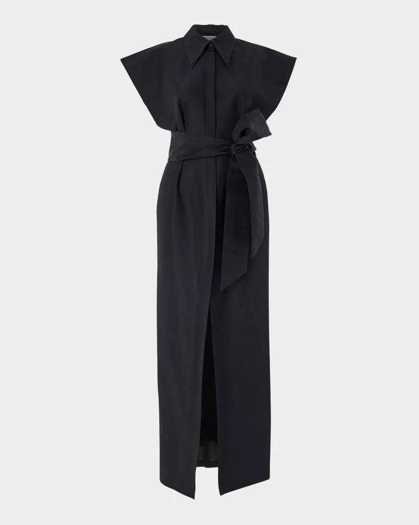 Carolina Herrera Cap-Sleeve Belted Column Trench Gown 1