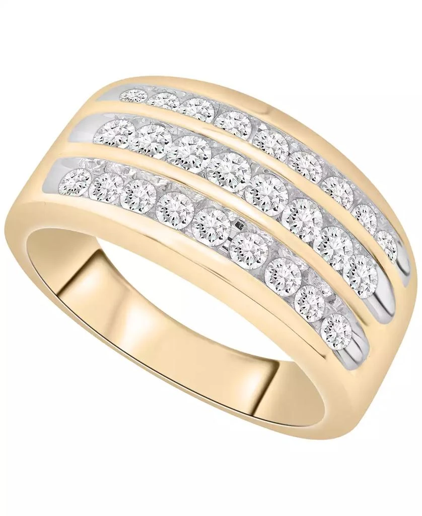 Men's Diamond (1 ct. t.w.) Multi-Row Band Ring in 10k Yellow Gold