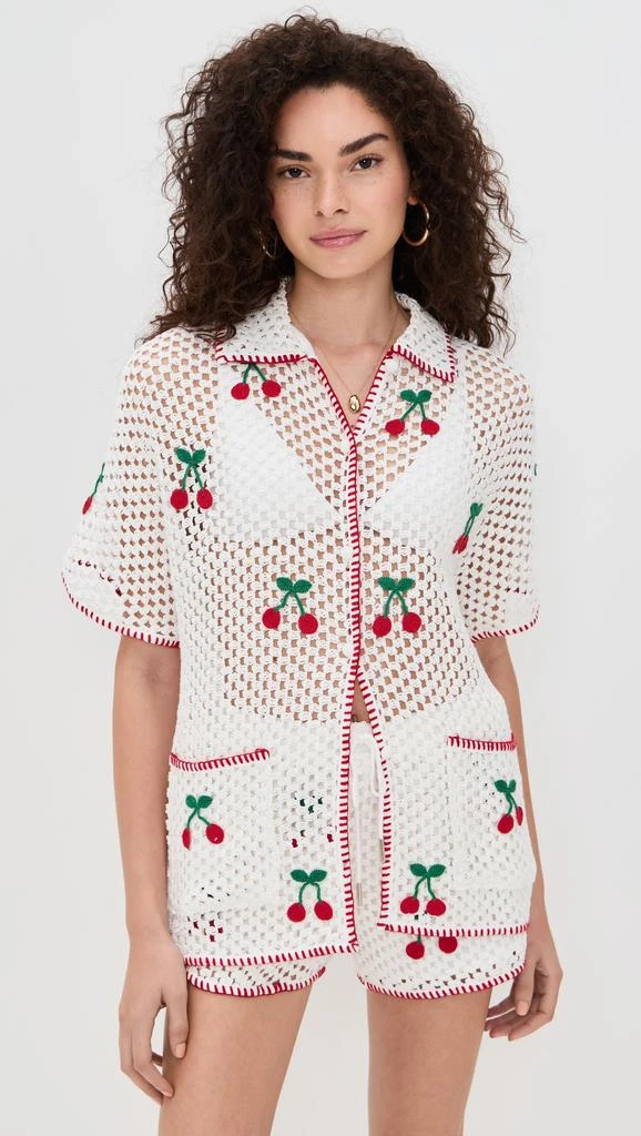 SAYLOR Blithe Cherry Mesh Crochet Short Set 7