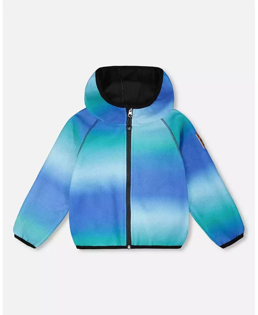 Deux par Deux Boy Softshell Jacket Blue To Black Gradient - Child