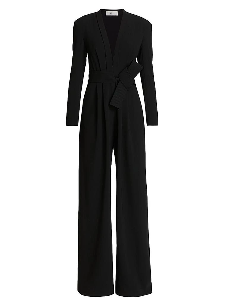 A.L.C. Kieran II Belted Crepe Wide-Leg Jumpsuit 1