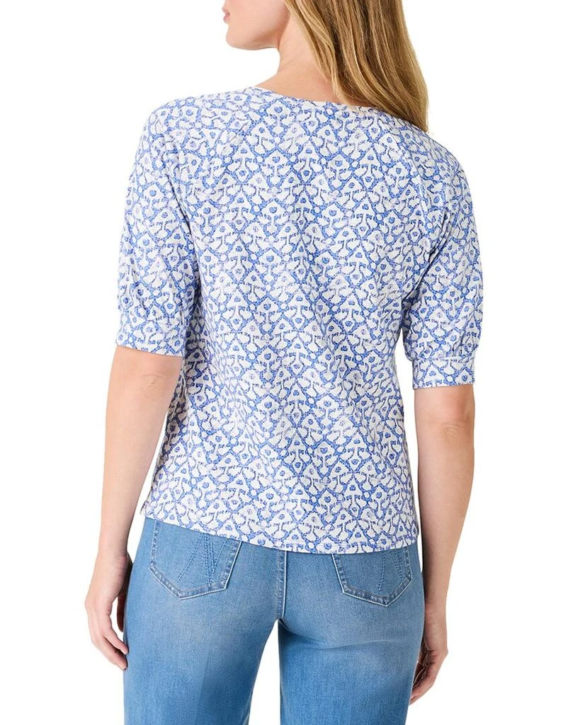 NIC+ZOE NIC+ZOE Dotty Ikat Elbow-Sleeve V-Neck T-Shirt 2