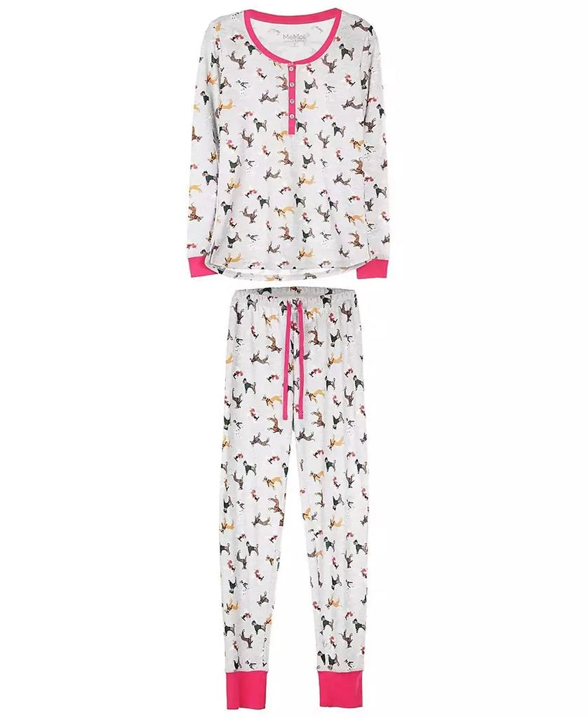 Memoi Women's Dog Mania 2 Piece Pajama Set 3