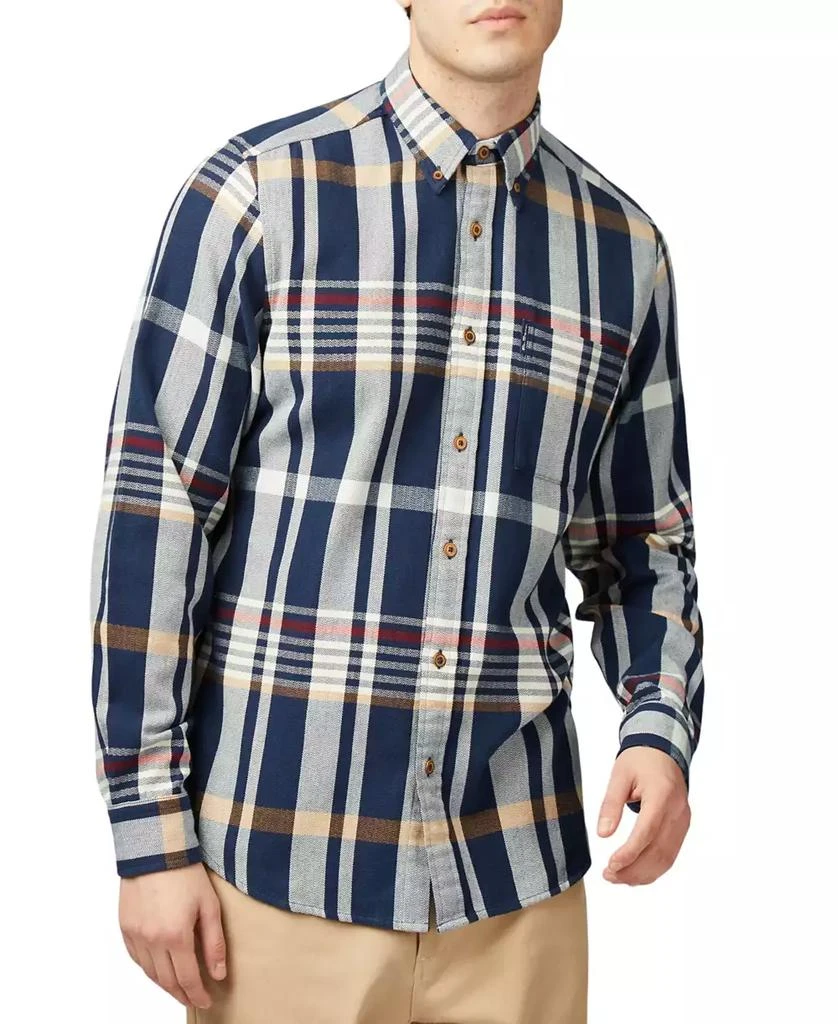 Ben Sherman Men's Regular-Fit Herringbone Check Button-Down Shirt 1
