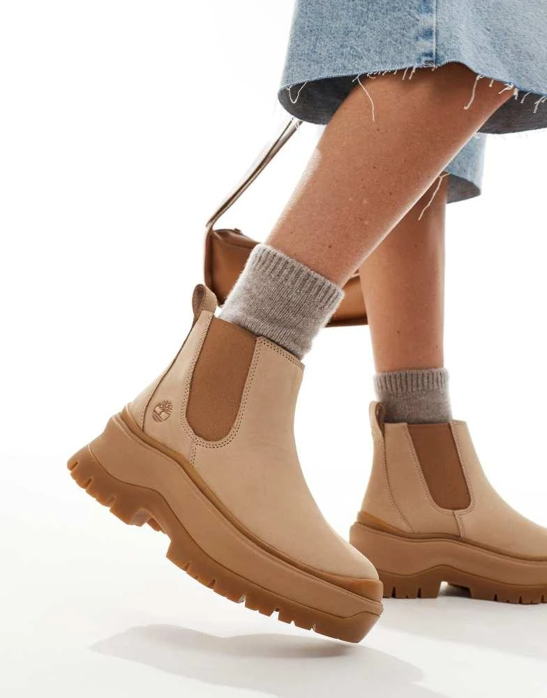 Timberland Timberland Roxie Lane chunky chelsea boot in beige nubuck 2