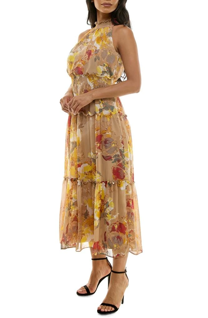 Nina Leonard Floral Sleeveless Tiered Chiffon Maxi Dress 2
