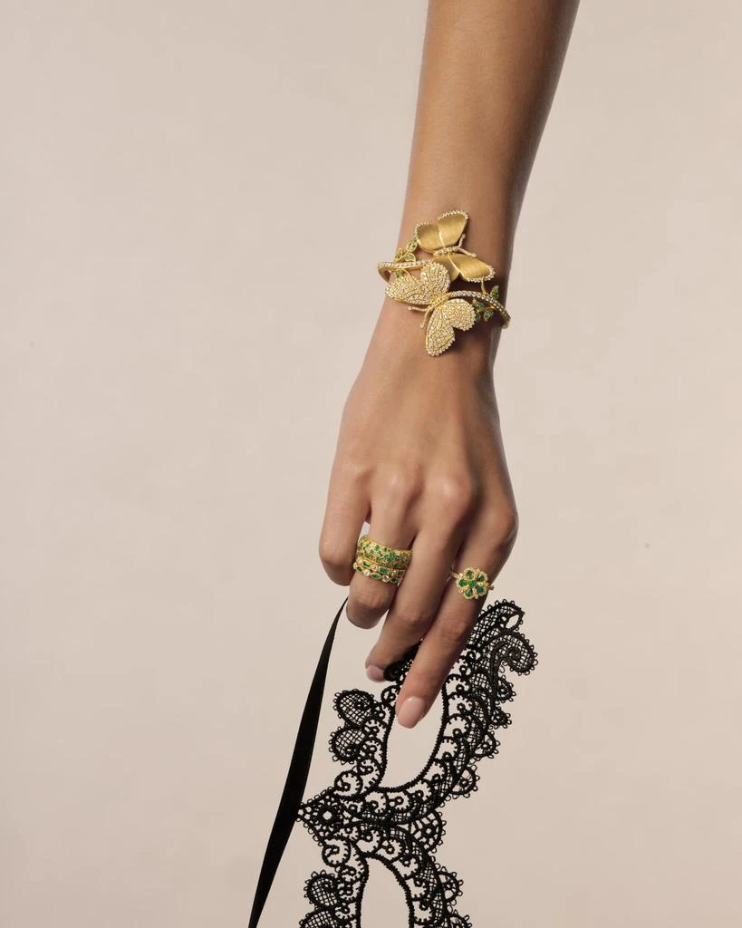 Tanya Farah Jasmine Bloom Diamond and Emerald Statement Ring 2