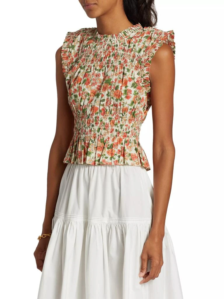 DÔEN Nina Floral Smocked Top 4