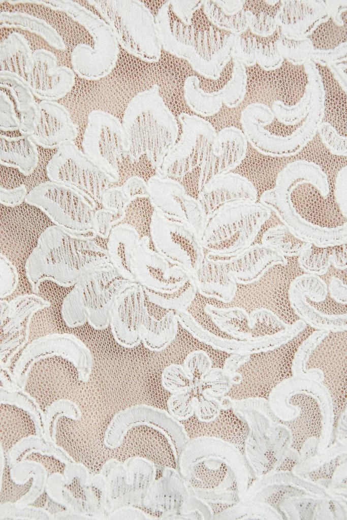 Theia Button-embellished tulle and corded lace bridal gown 4