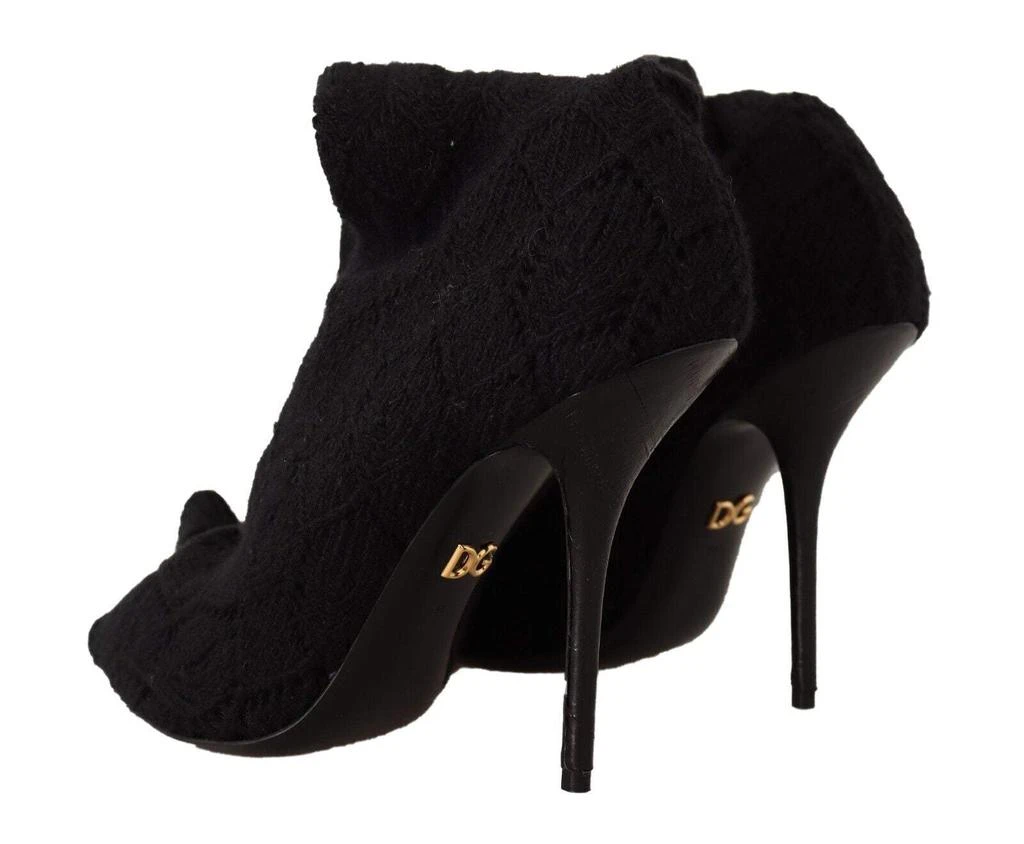 Dolce & Gabbana Dolce & Gabbana Black Stretch Socks Knee High Booties Shoes 4