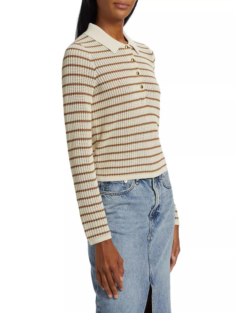 Rag & Bone Viola Striped Knit Polo Top 4