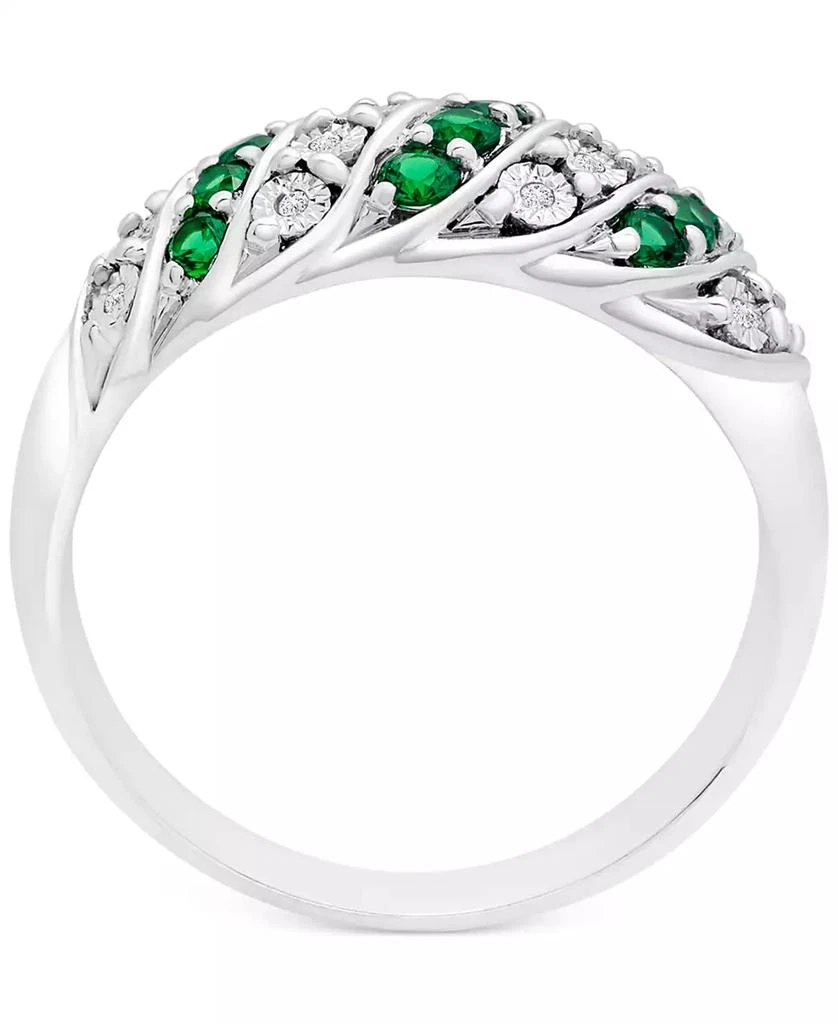 Macy's Sapphire (3/8 ct. t.w.) & Diamond (1/20 ct. t.w.) Statement Ring in Sterling Silver (Also in Ruby & Emerald) 3