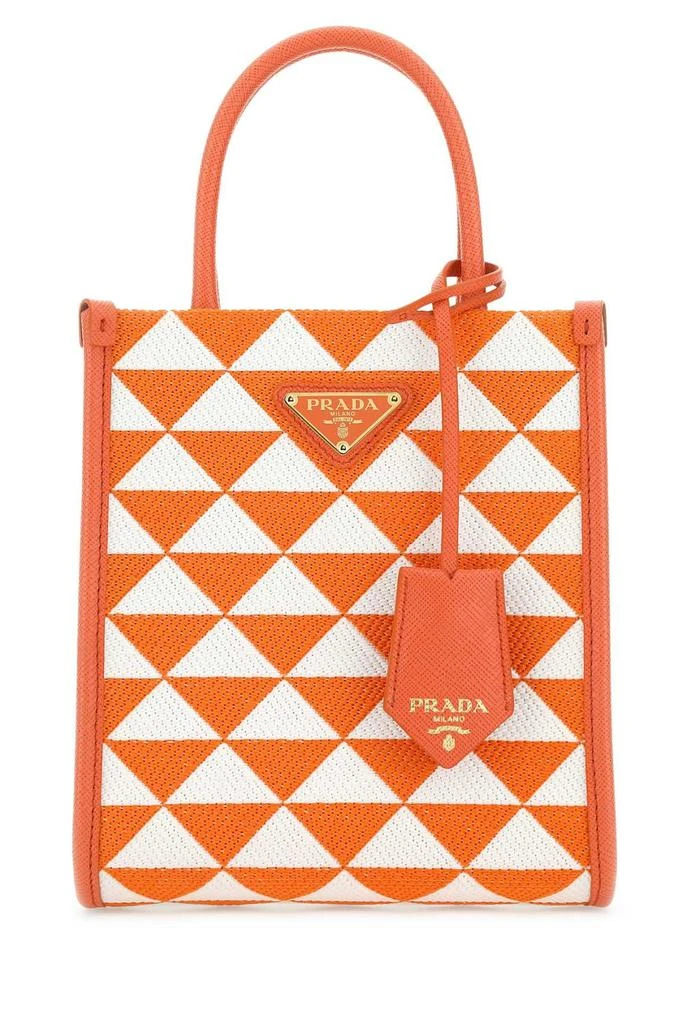Prada Prada Logo Detailed Monogram Tote Bag 1