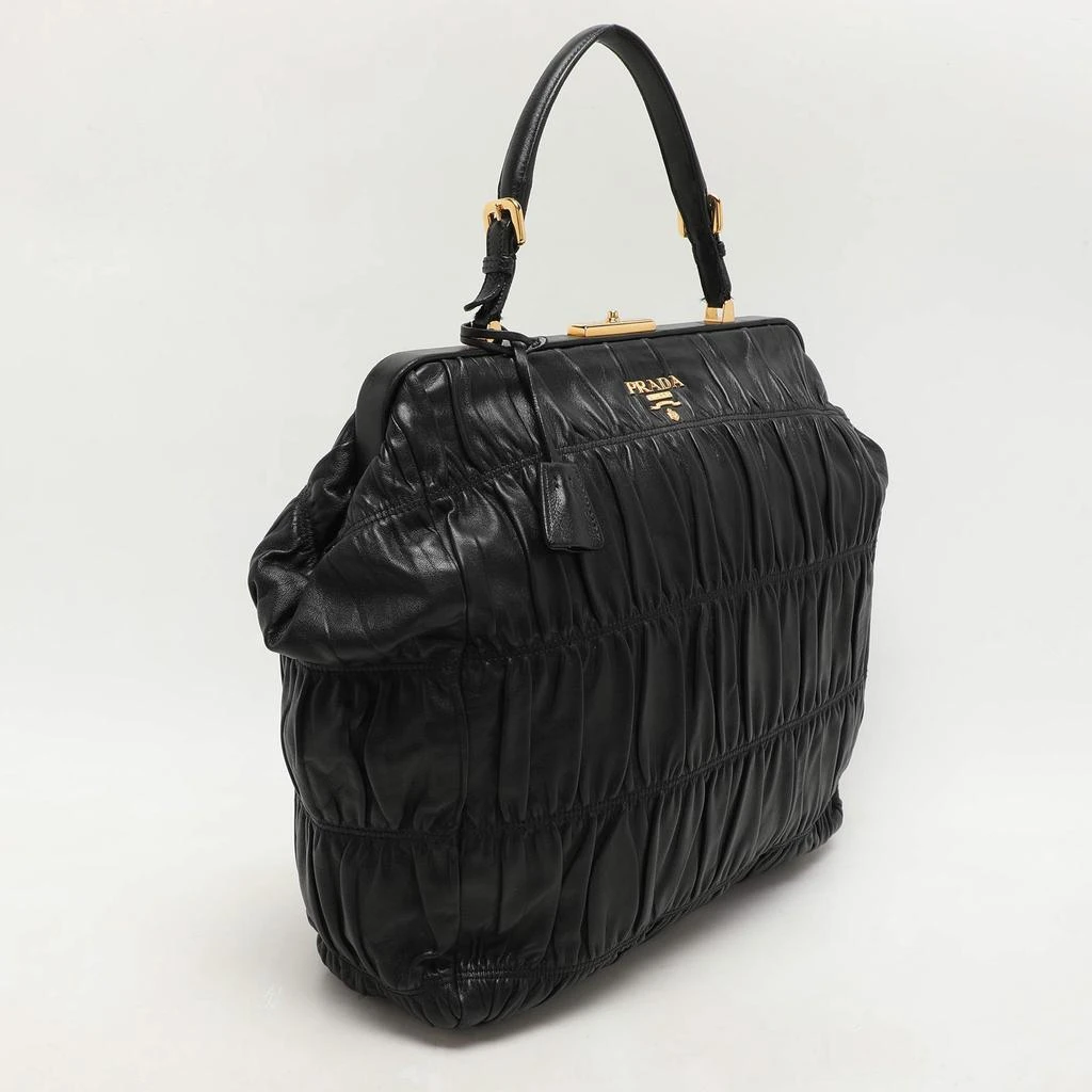 Prada Prada Black Matelasse Leather Top Handle Bag 3