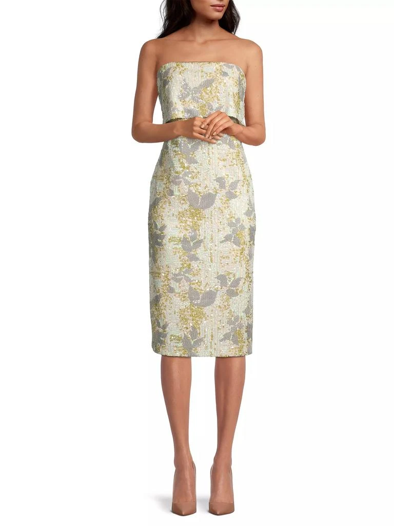 Floral Sequin-Embroidery Midi-Dress  On Sale Now with Up to 50% Off |  Discover Exclusive Deals & Savings at BeyondStyle  Authentic Donna Karan  sleeveless|women's|14|midi|modern|floral|sheath|Women's|dresses|strapless|women's  apparel with Limited-Time ...