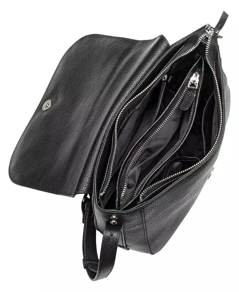 Mancini Leather Goods Women's Pebbled Amy Crossbody Handbag 5