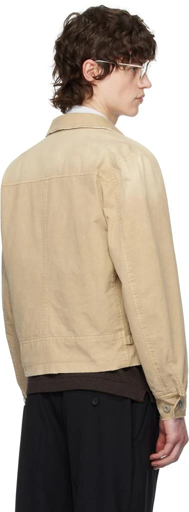 Tonywack Beige Garment-Dyed Cotton Distressed Mechanic Jacket 3