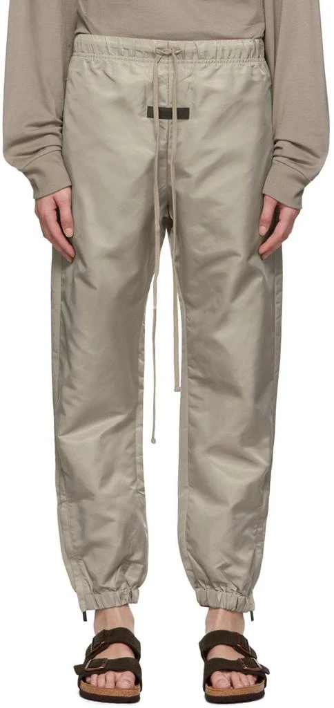 Essentials Taupe Nylon Track Pants 1