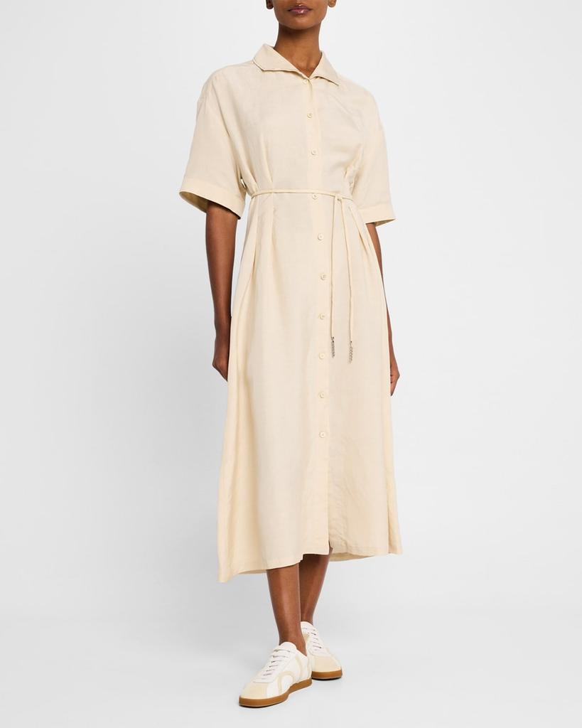 Fabiana Filippi Pintuck Chain-Trim Midi Shirtdress