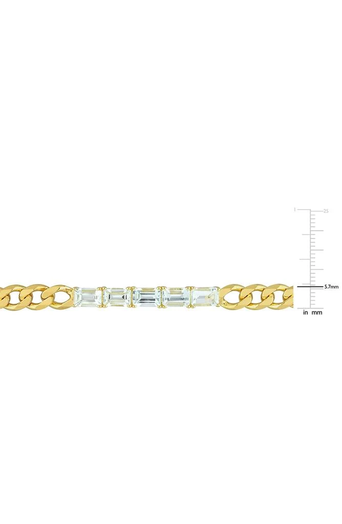 DELMAR Baguette Cut Aquamarine Curb Chain Bracelet 3