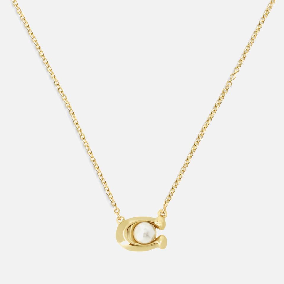 Coach Coach Earrings 
Necklace C Gold-Tone Faux Pearl Set