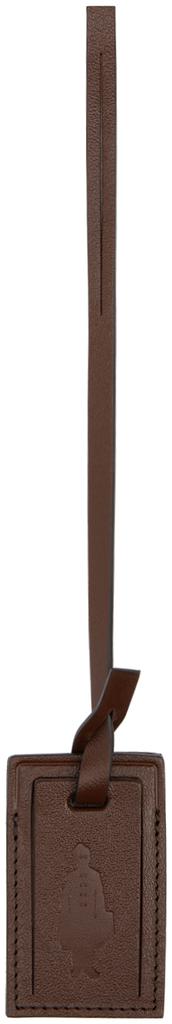 Globe-Trotter Brown Leather Luggage Tag