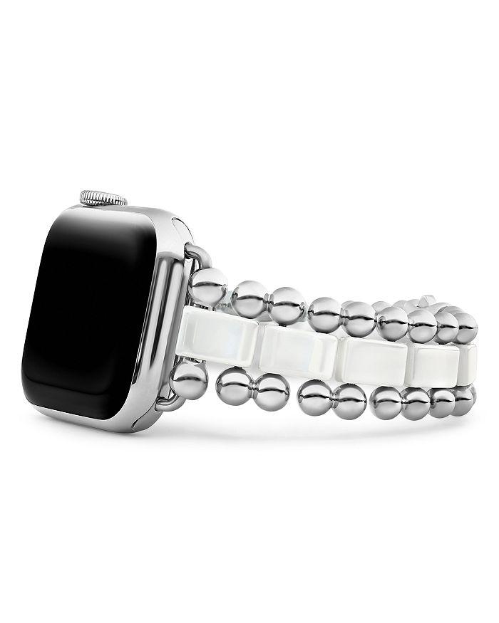 LAGOS White Ceramic Smart Caviar Apple™ Watch Band, 38mm-42mm