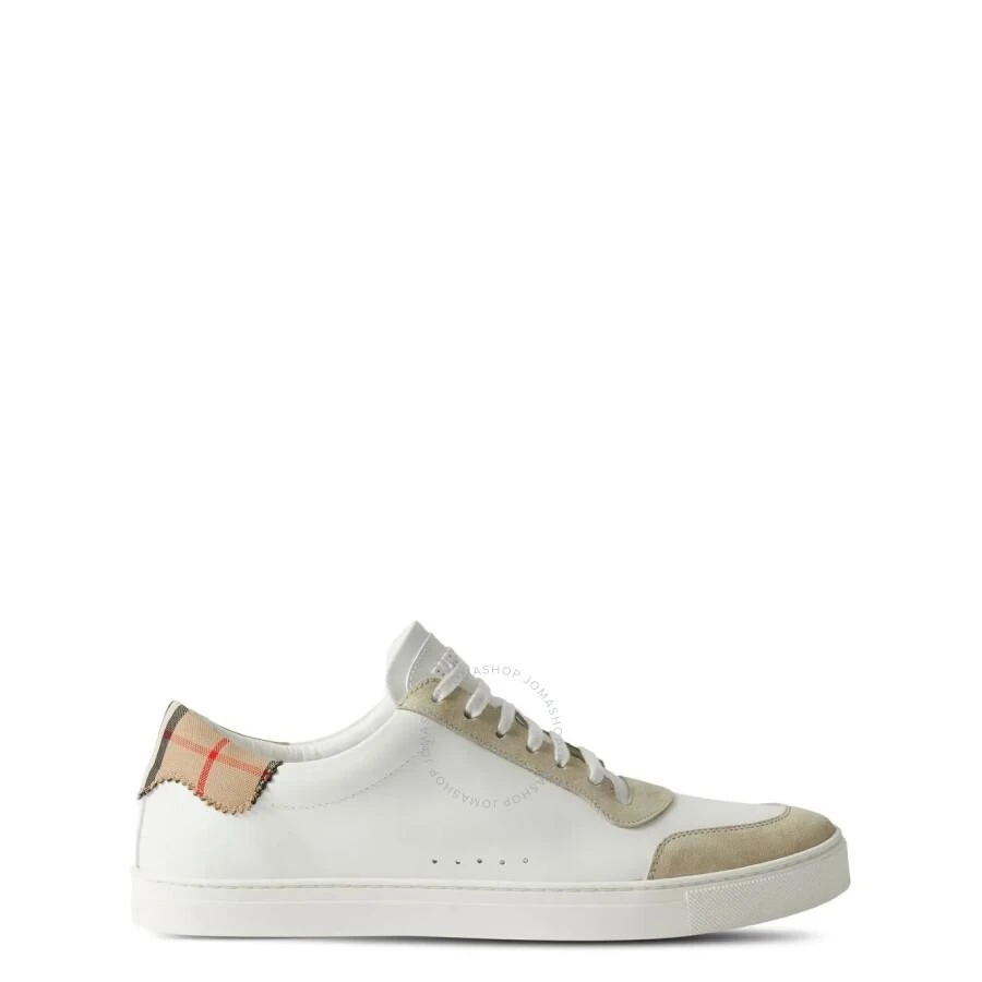 Burberry Check Print Lace-Up Leather Sneakers 1