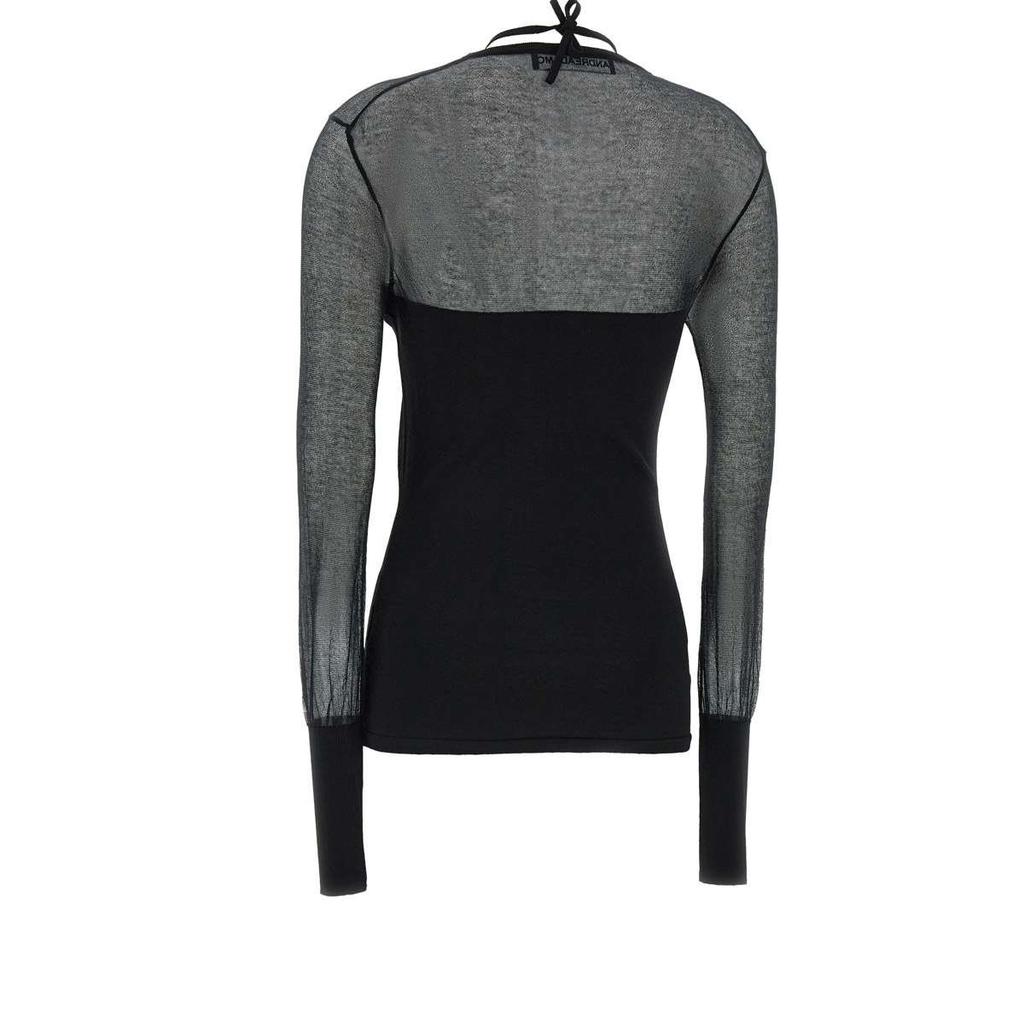 ANDREA ADAMO Andrea Adamo Sheer Panel Sweater