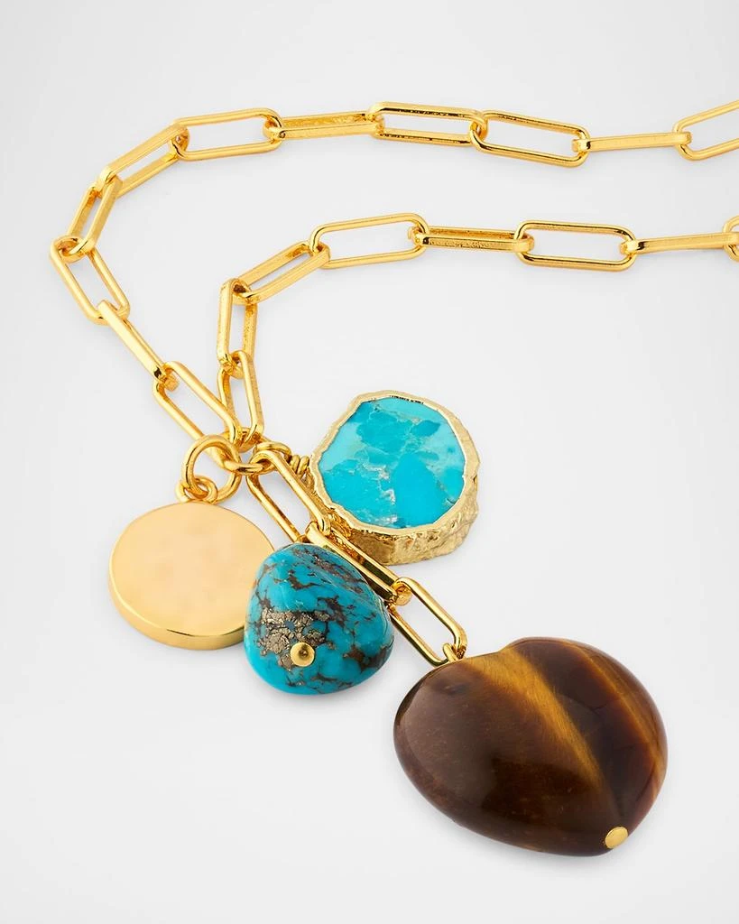 NEST Jewelry Tiger's Eye and Turquoise Heart Charm Necklace 3