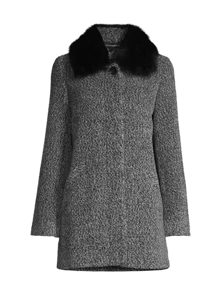 Sofia Cashmere Alpaca Bouclé Shearling Car Coat