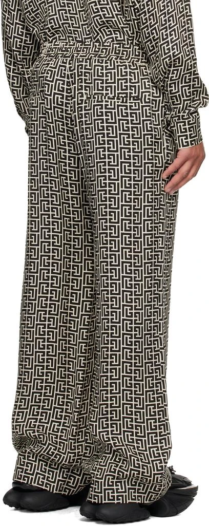 Balmain Off-White 
Black Monogrammed Flowing Trousers 3
