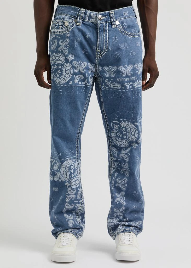 True Religion Bobby bandana-print straight-leg jeans  2