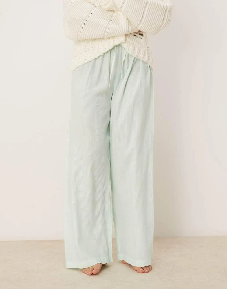 Luna Luna oversized pyjama bottoms in mint green stripe 4