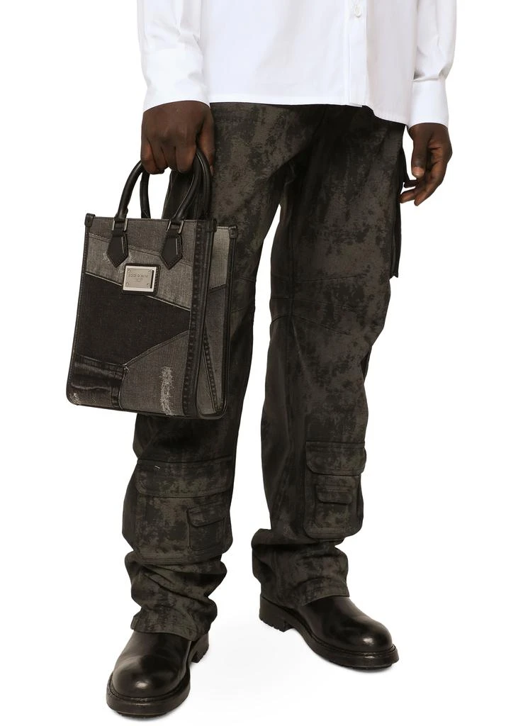 Dolce & Gabbana Small Denim Patchwork Tote Bag 6
