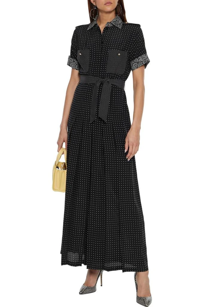 Max Mara City belted pleated printed silk-crepe wide-leg jumpsuit 4