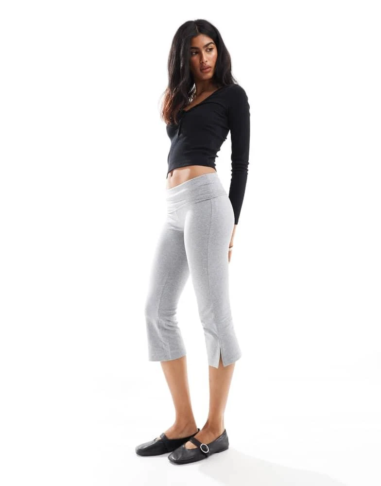 Cotton:On Cotton On fold over bella capri pants in grey marl 3