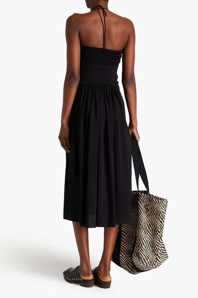 Vince Shirred woven halterneck midi dress 3